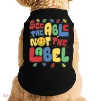 See The Able Not The Label Autism Awareness Doggie Tank thumb 0