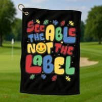 See The Able Not The Label Autism Awareness Golf Towel thumb 1