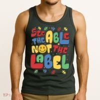 See The Able Not The Label Autism Awareness Tank Top thumb 3