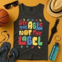 See The Able Not The Label Autism Awareness Tank Top thumb 4