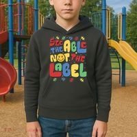 See The Able Not The Label Autism Awareness Kids Hoodie thumb 2