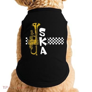 Ska Trumpet And Squares Doggie Tank