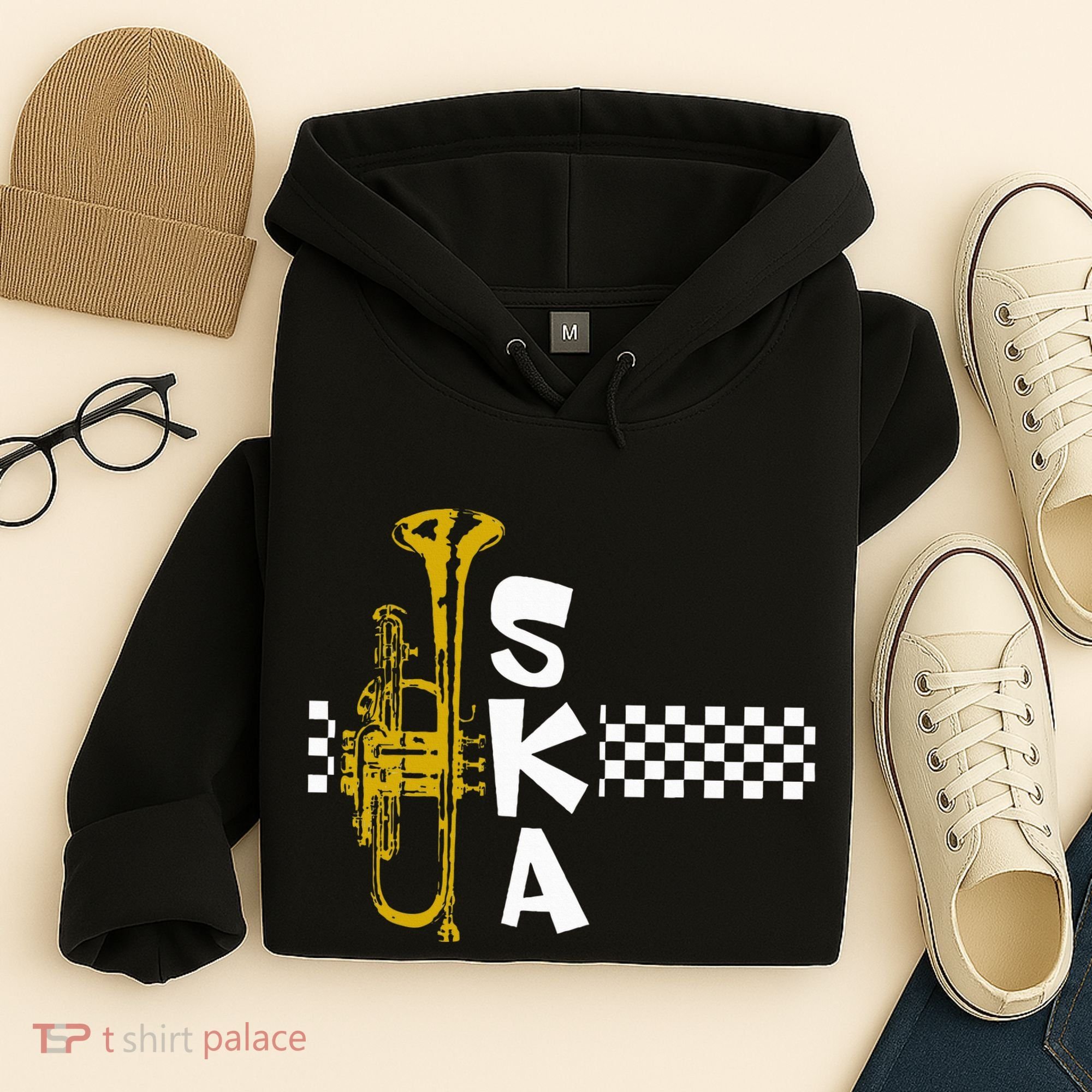 Ska Trumpet And Squares Hoodie