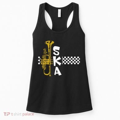Ska Trumpet And Squares Women's Tank Top