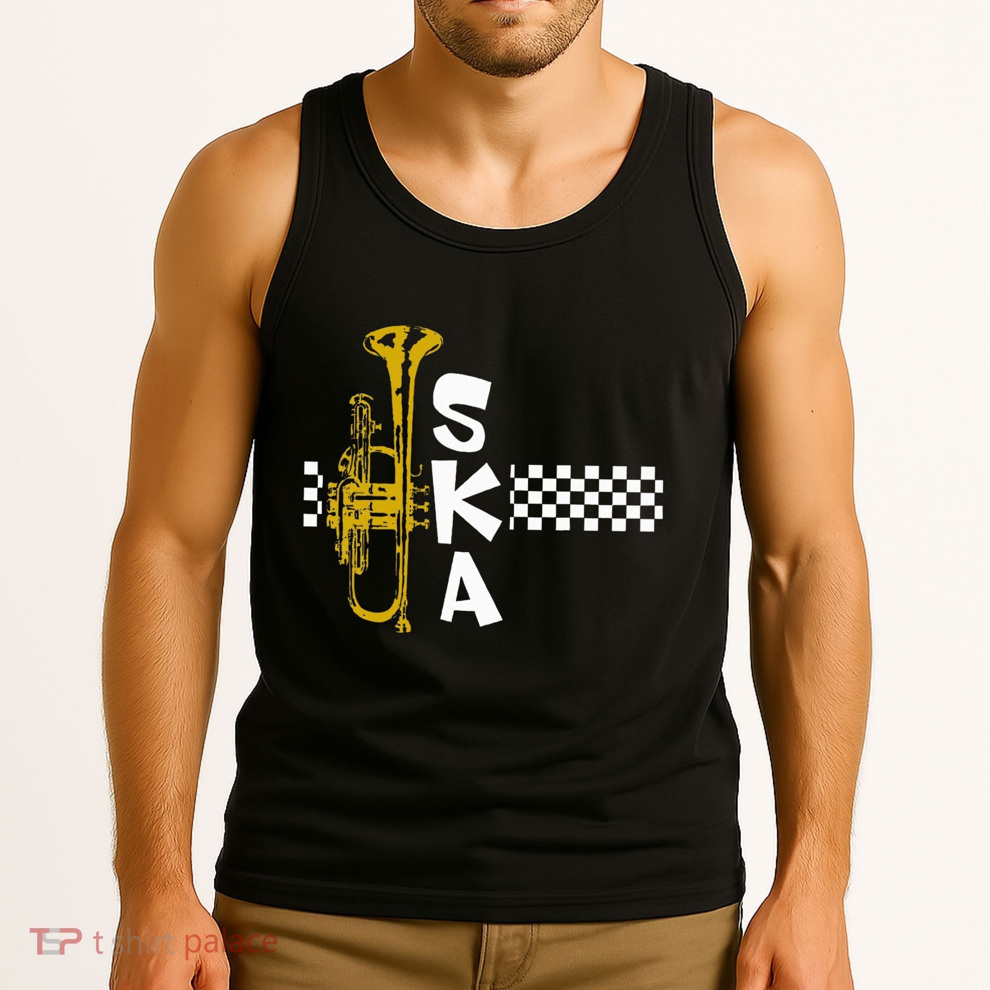 Ska Trumpet And Squares Tank Top