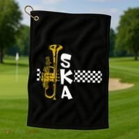 Ska Trumpet And Squares Golf Towel thumb 1