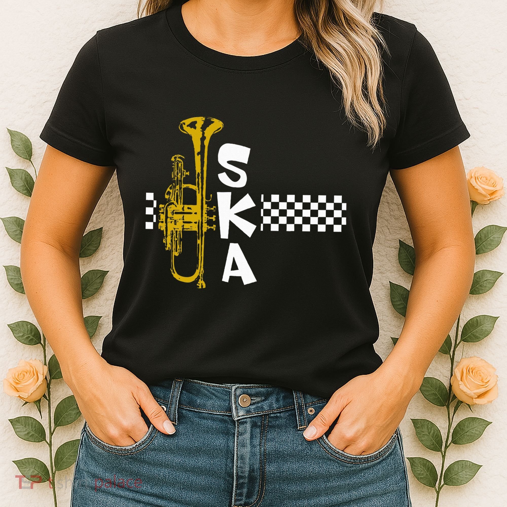 Ska Trumpet And Squares Women's T-Shirt