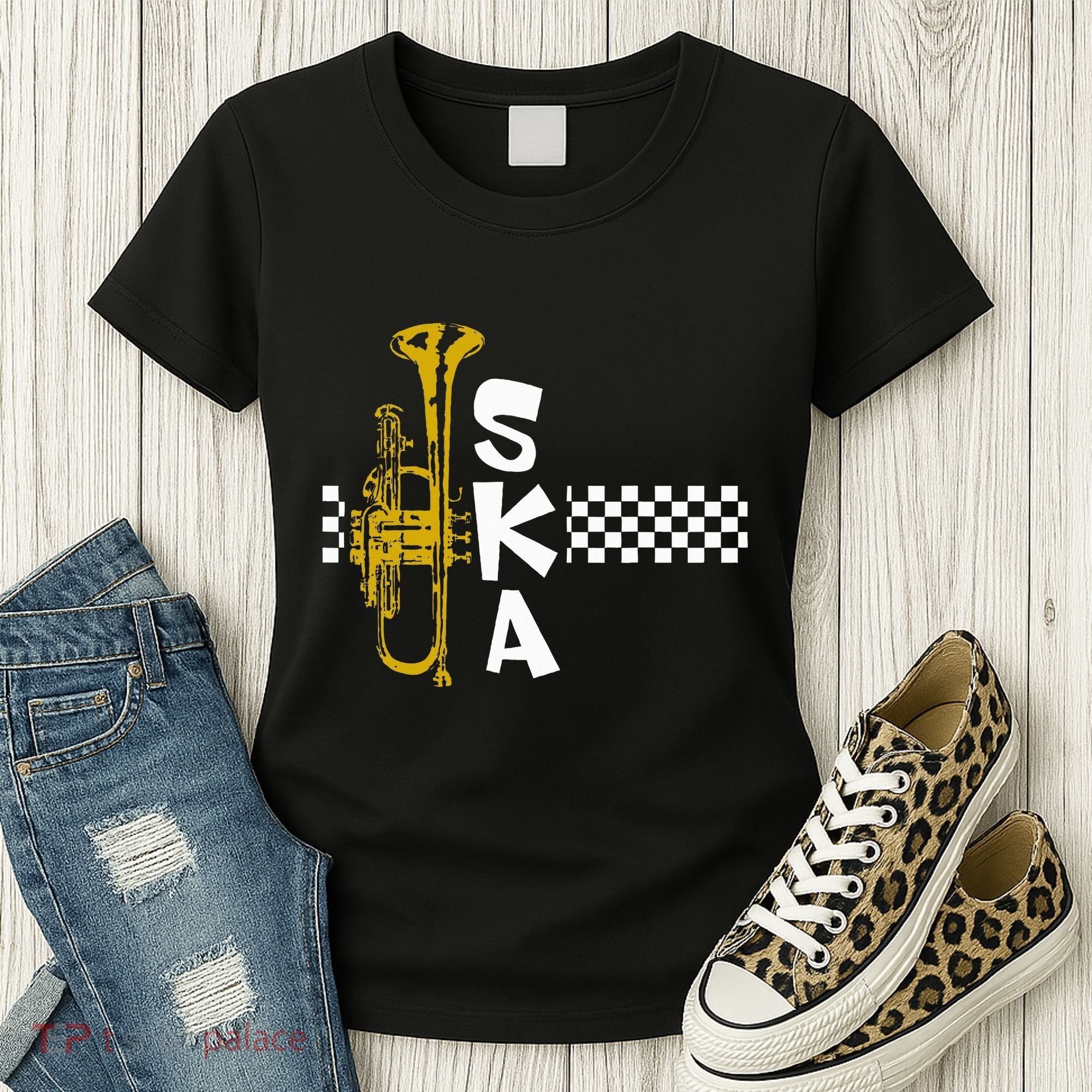 Ska Trumpet And Squares Women's T-Shirt