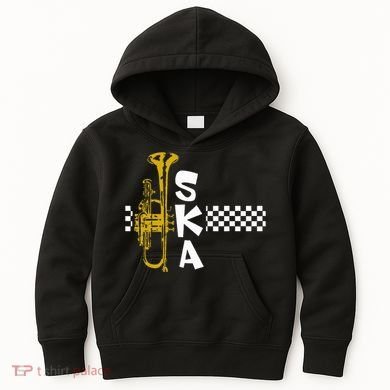 Ska Trumpet And Squares Kids Hoodie
