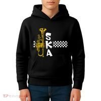 Ska Trumpet And Squares Kids Hoodie thumb 4