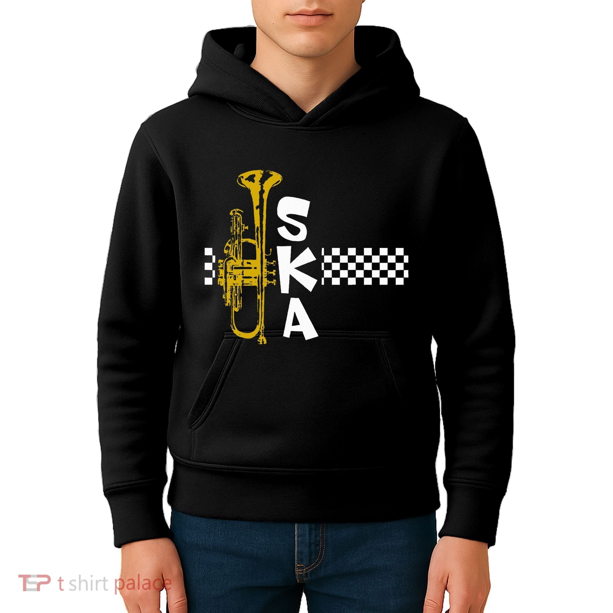 Ska Trumpet And Squares Kids Hoodie