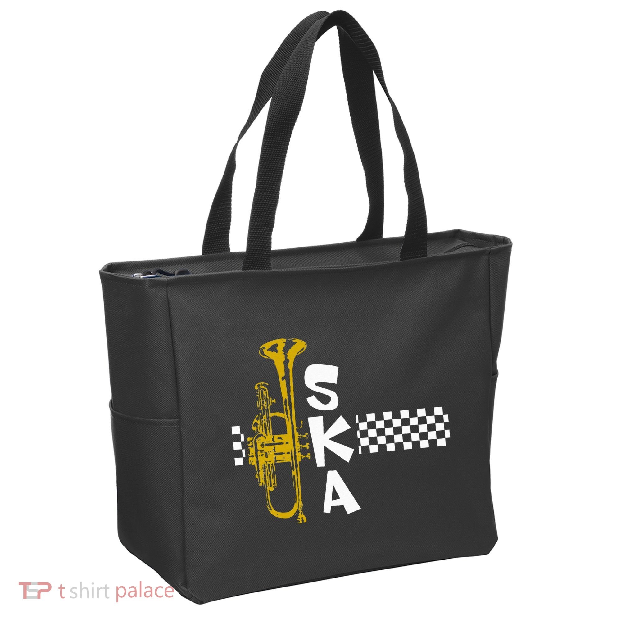 Ska Trumpet And Squares Tote Bag