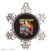 Sound The Alarm Im 3 3rd Birthday Fireman Firetruck Boy Ornament thumb 0