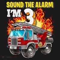 Sound The Alarm Im 3 3rd Birthday Fireman Firetruck Boy Ornament thumb 1
