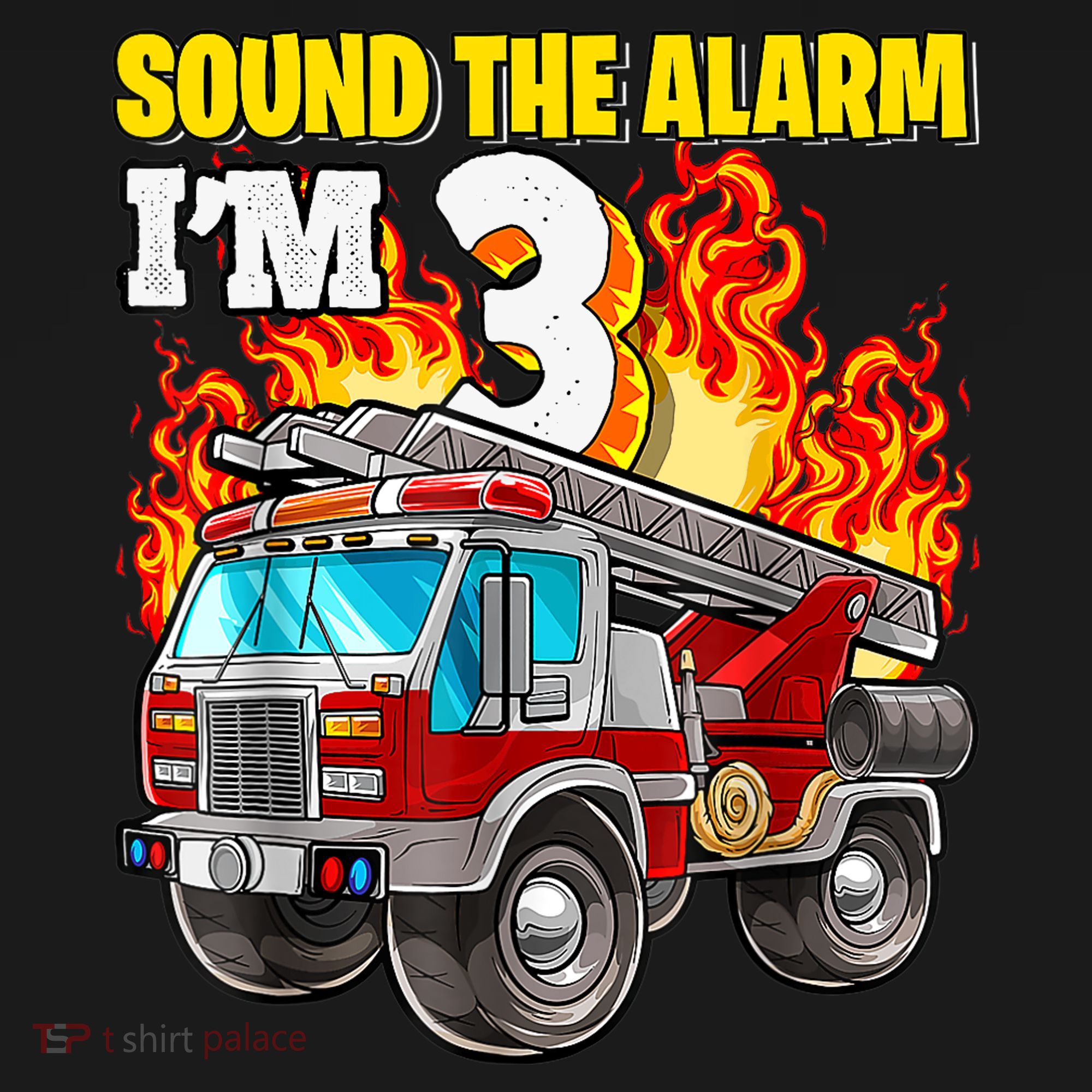Sound The Alarm Im 3 3rd Birthday Fireman Firetruck Boy Ornament