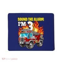 Sound The Alarm Im 3 3rd Birthday Fireman Firetruck Boy Mousepad thumb 0
