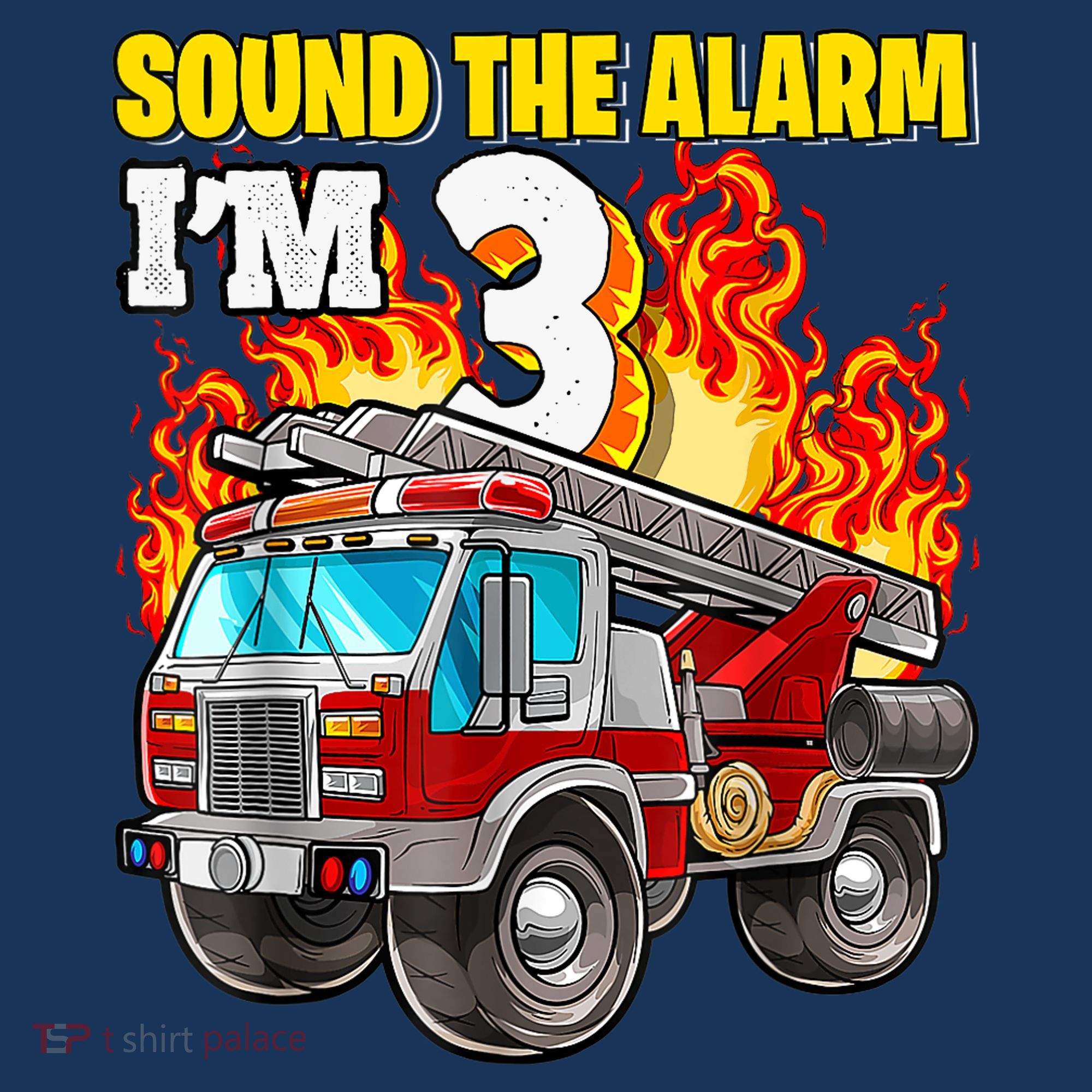 Sound The Alarm Im 3 3rd Birthday Fireman Firetruck Boy Mousepad