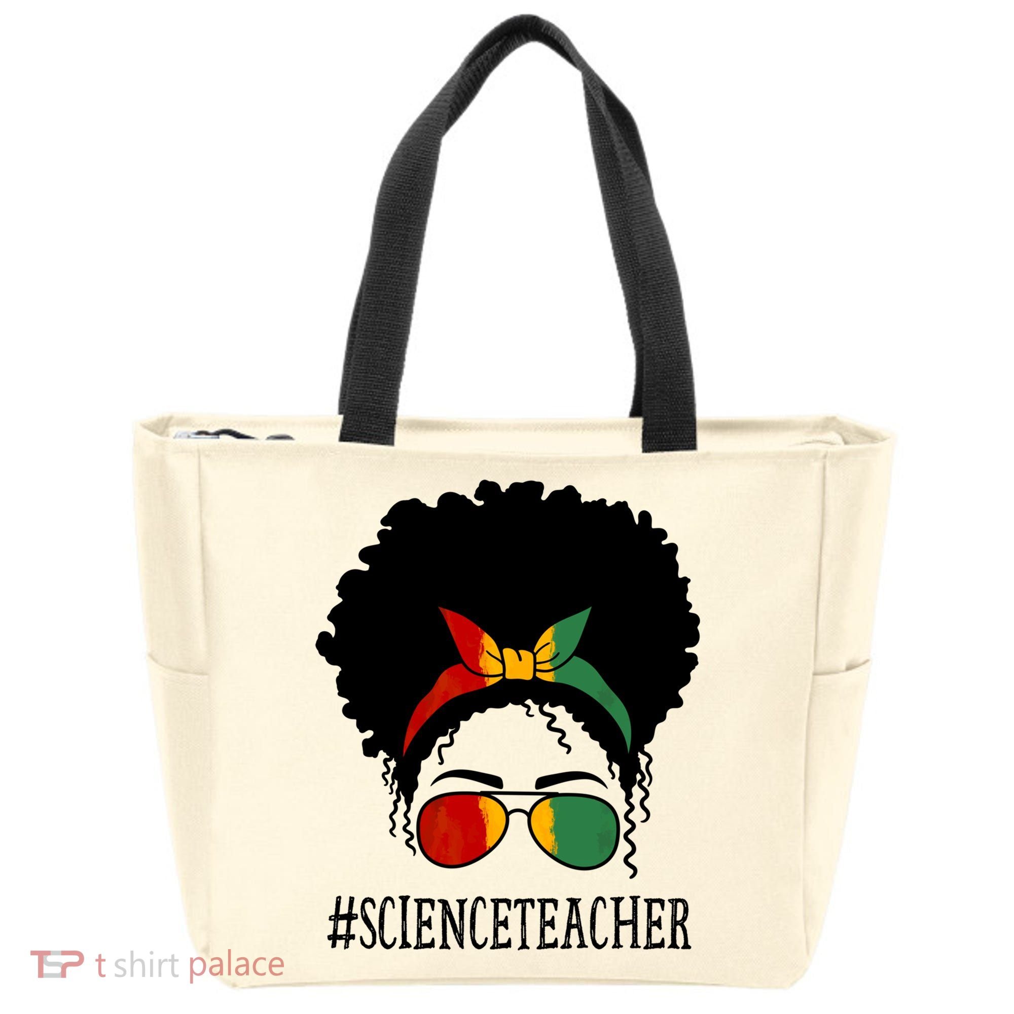 Science Teacher African Messy Bun Black History Month Cute Gift Tote Bag