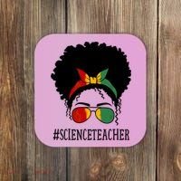 Science Teacher African Messy Bun Black History Month Cute Gift Coaster thumb 0