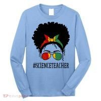 Science Teacher African Messy Bun Black History Month Cute Gift Long Sleeve Shirt thumb 0
