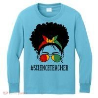 Science Teacher African Messy Bun Black History Month Cute Gift Kids Long Sleeve Shirt thumb 0