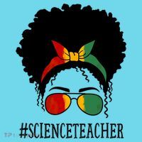 Science Teacher African Messy Bun Black History Month Cute Gift Kids T-Shirt thumb 4