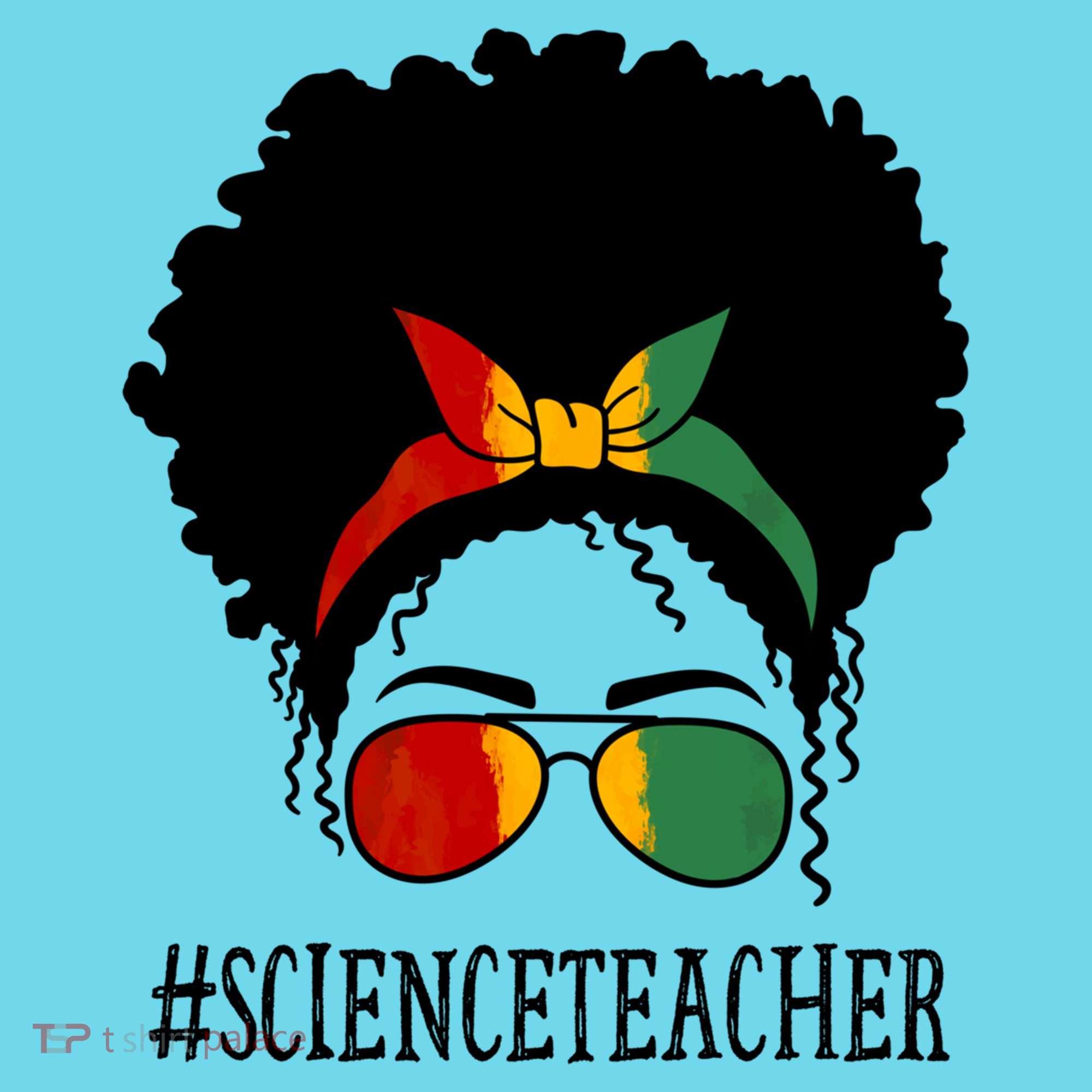 Science Teacher African Messy Bun Black History Month Cute Gift Kids T-Shirt