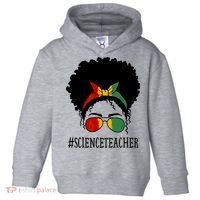 Science Teacher African Messy Bun Black History Month Cute Gift Toddler Hoodie thumb 0