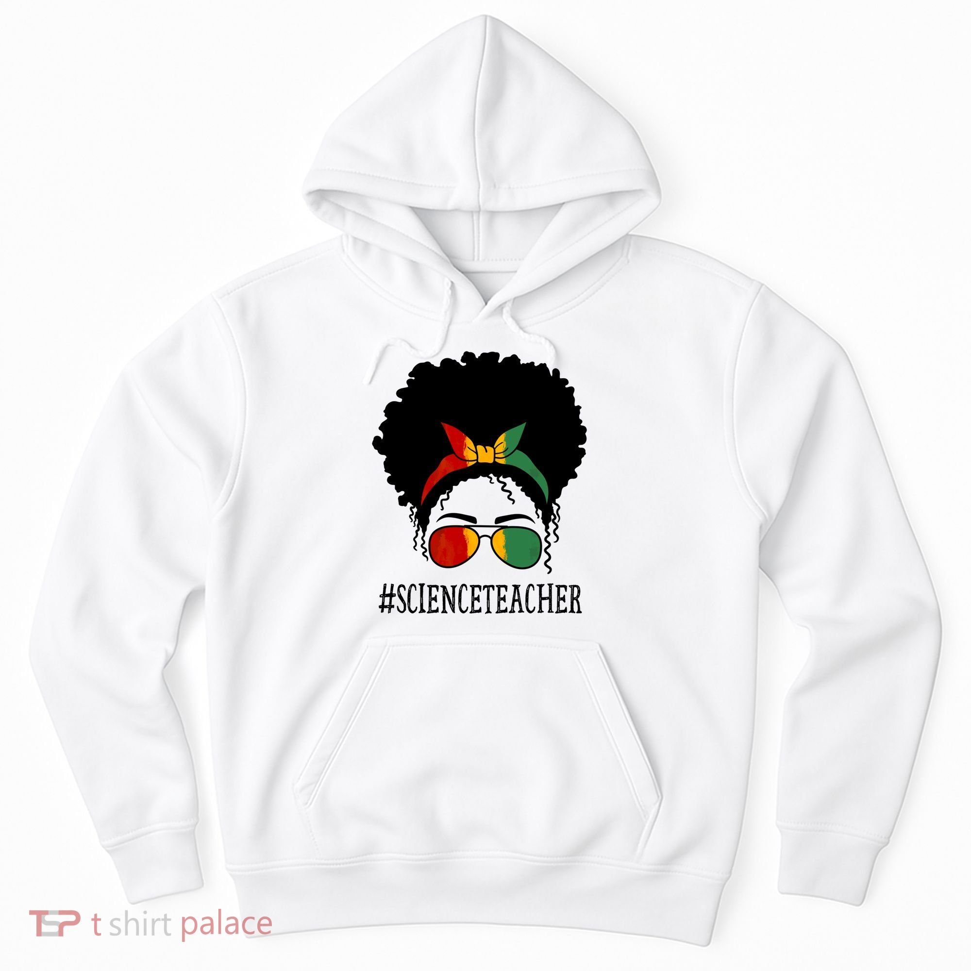 Science Teacher African Messy Bun Black History Month Cute Gift Hoodie