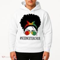 Science Teacher African Messy Bun Black History Month Cute Gift Hoodie thumb 2