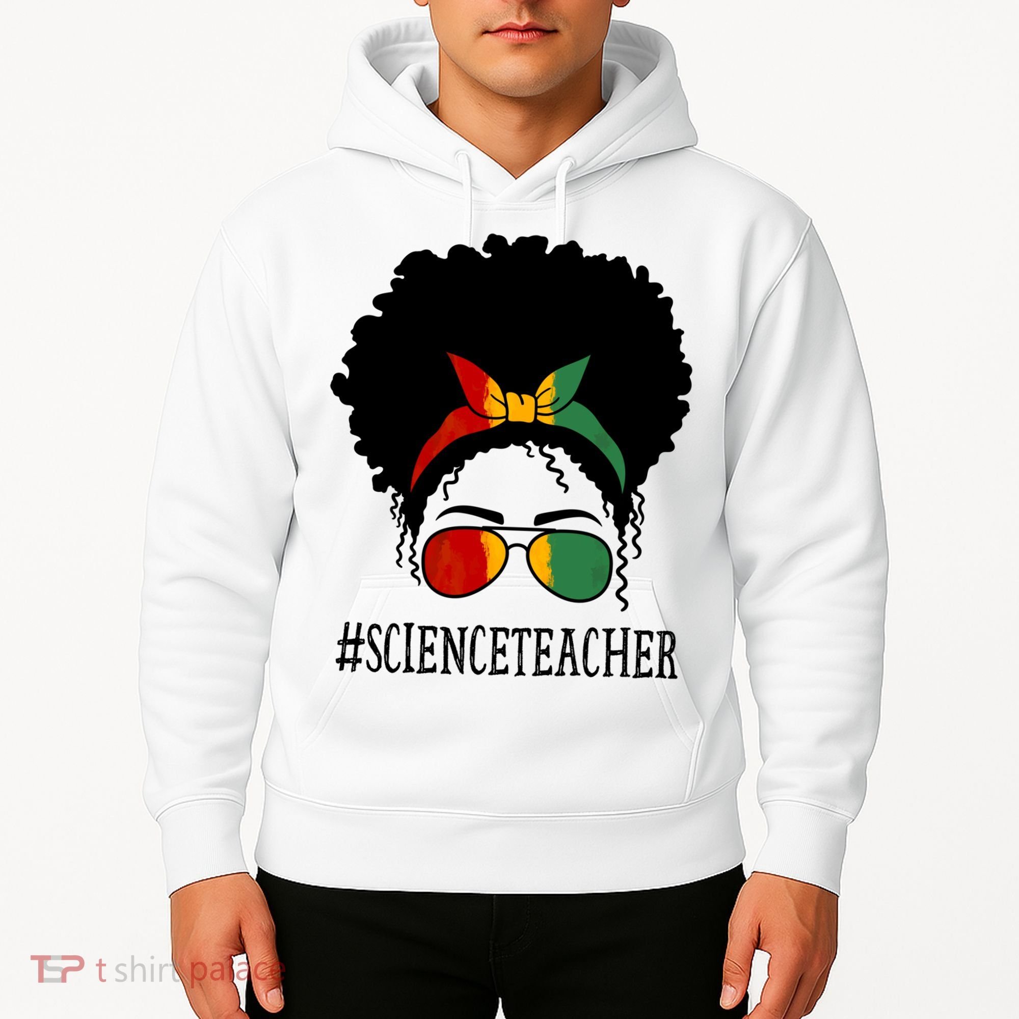 Science Teacher African Messy Bun Black History Month Cute Gift Hoodie