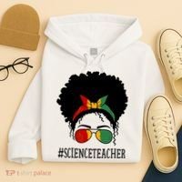 Science Teacher African Messy Bun Black History Month Cute Gift Hoodie thumb 4
