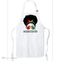 Science Teacher African Messy Bun Black History Month Cute Gift Apron thumb 0
