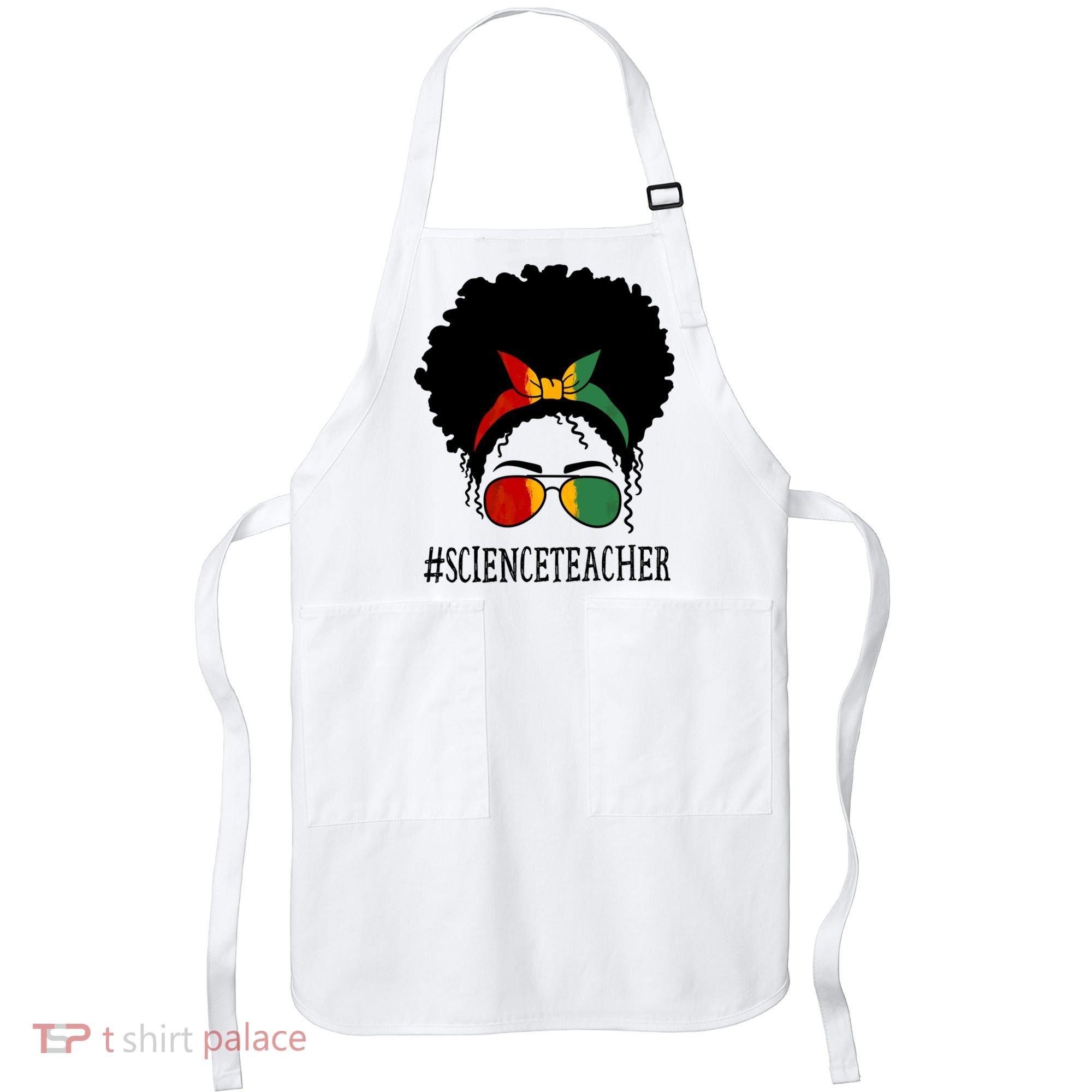 Science Teacher African Messy Bun Black History Month Cute Gift Apron