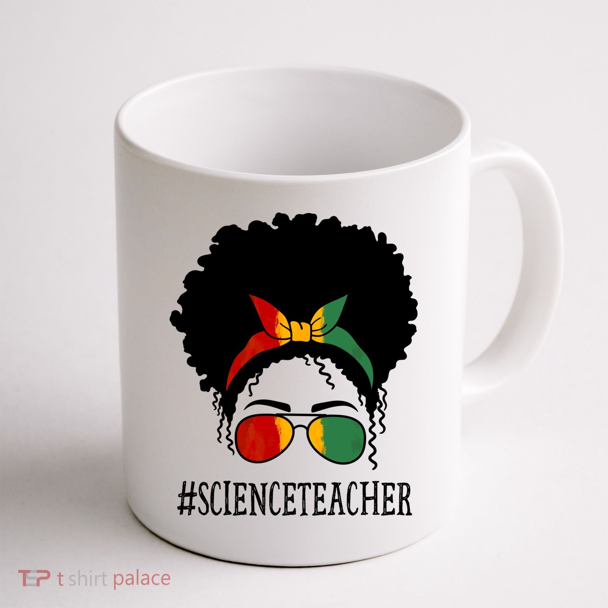 Science Teacher African Messy Bun Black History Month Cute Gift Coffee Mug