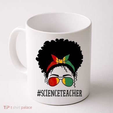 Science Teacher African Messy Bun Black History Month Cute Gift Coffee Mug