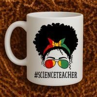 Science Teacher African Messy Bun Black History Month Cute Gift Coffee Mug thumb 2