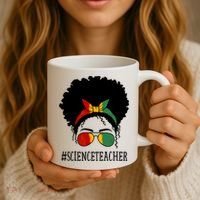 Science Teacher African Messy Bun Black History Month Cute Gift Coffee Mug thumb 3