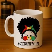 Science Teacher African Messy Bun Black History Month Cute Gift Coffee Mug thumb 4