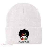 Science Teacher African Messy Bun Black History Month Cute Gift Beanie thumb 0