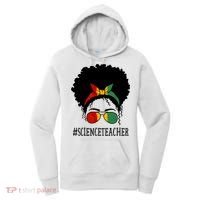 Science Teacher African Messy Bun Black History Month Cute Gift Women's Hoodie thumb 0