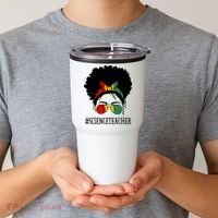 Science Teacher African Messy Bun Black History Month Cute Gift Tumbler thumb 2