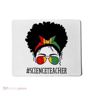 Science Teacher African Messy Bun Black History Month Cute Gift Mousepad