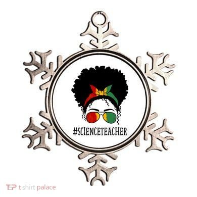 Science Teacher African Messy Bun Black History Month Cute Gift Ornament