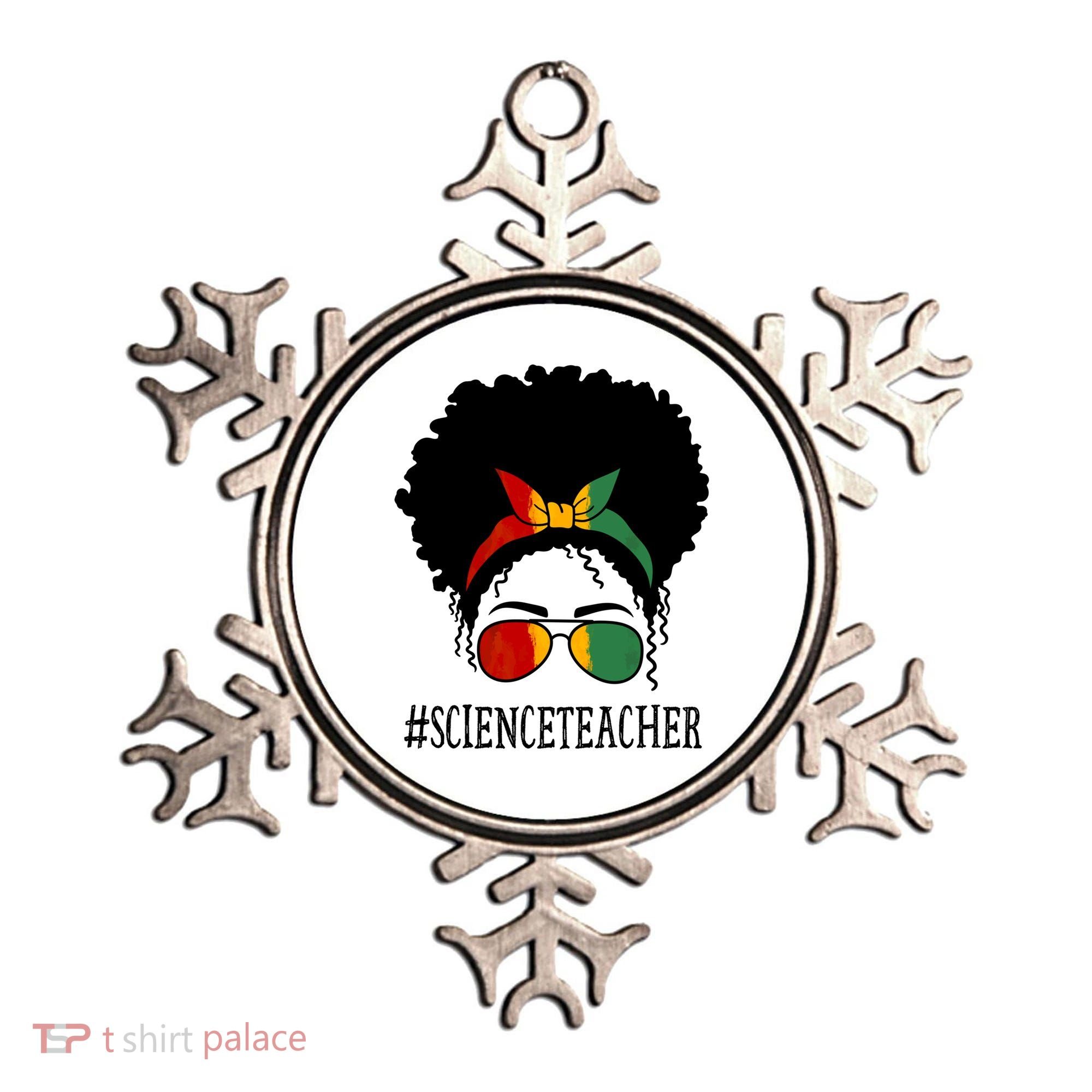 Science Teacher African Messy Bun Black History Month Cute Gift Ornament