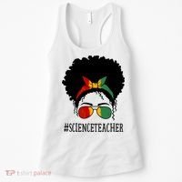 Science Teacher African Messy Bun Black History Month Cute Gift Women's Tank Top thumb 0