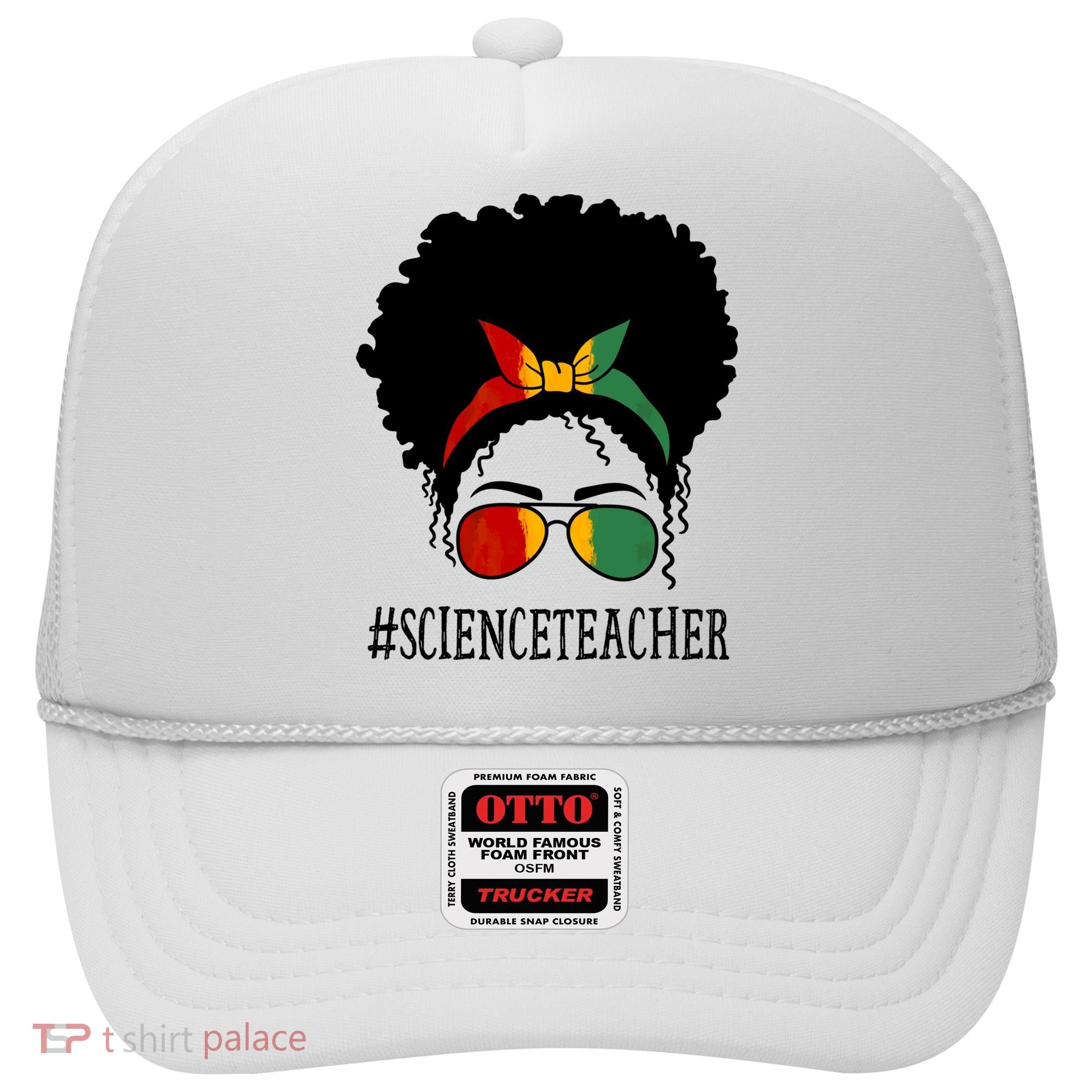 Science Teacher African Messy Bun Black History Month Cute Gift Hat