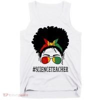 Science Teacher African Messy Bun Black History Month Cute Gift Tank Top thumb 0