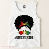 Science Teacher African Messy Bun Black History Month Cute Gift Tank Top thumb 2