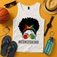 Science Teacher African Messy Bun Black History Month Cute Gift Tank Top thumb 4